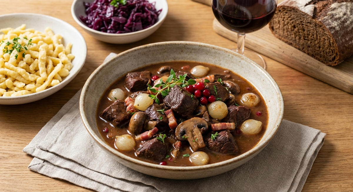 Wildgulasch nach Jägerart