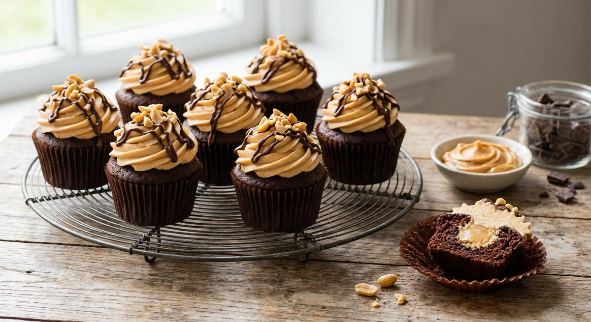 Schoko-Erdnussbutter-Cupcakes
