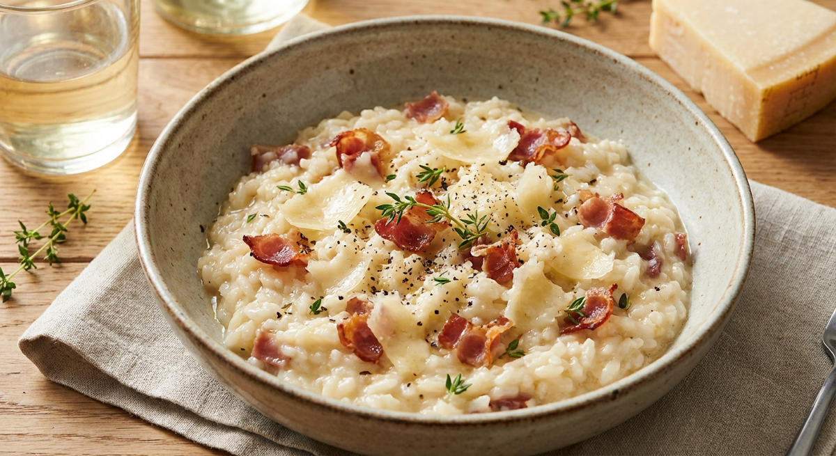 Risotto mit Speck und Parmesan