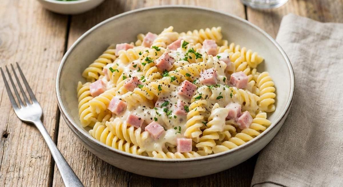 Käse-Sahne-Soße mit Schinken