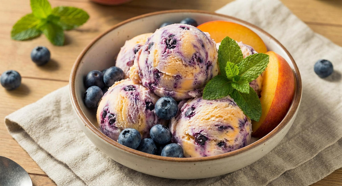 Gelato ai Mirtilli e Pesche