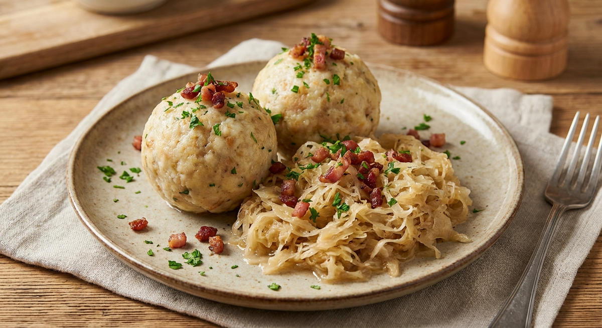 Semmelknödel mit Sauerkraut