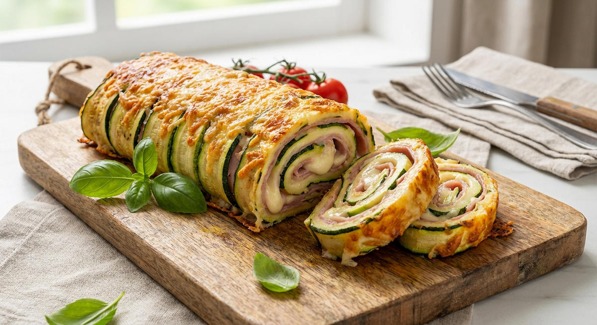 Zucchini-Schinken-Käse-Rolle