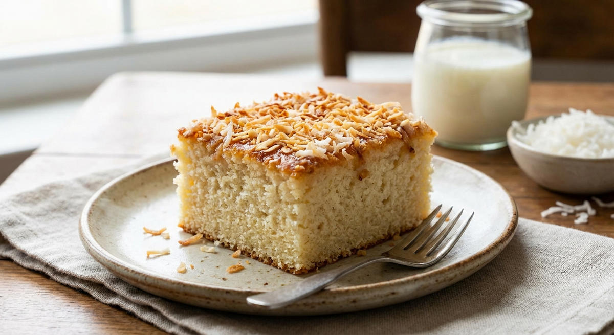 Buttermilchkuchen mit Kokosraspeln