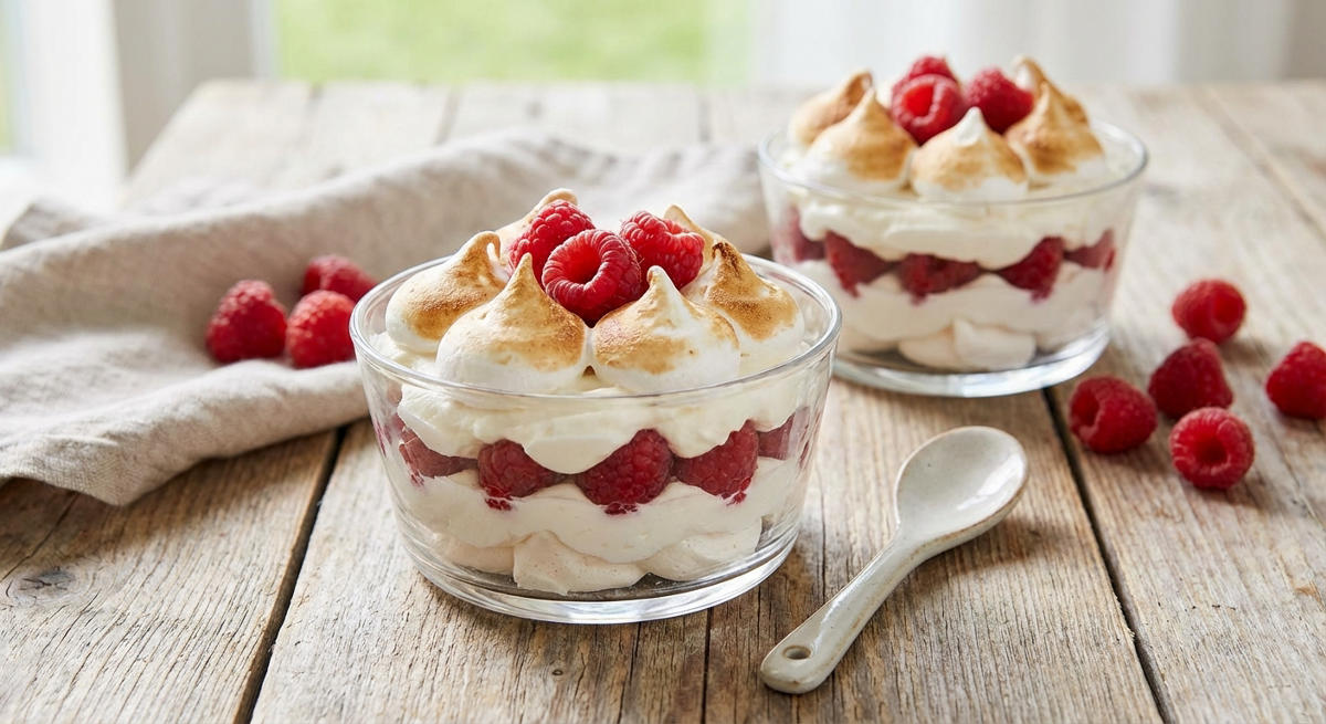 Himbeer-Baiser Dessert