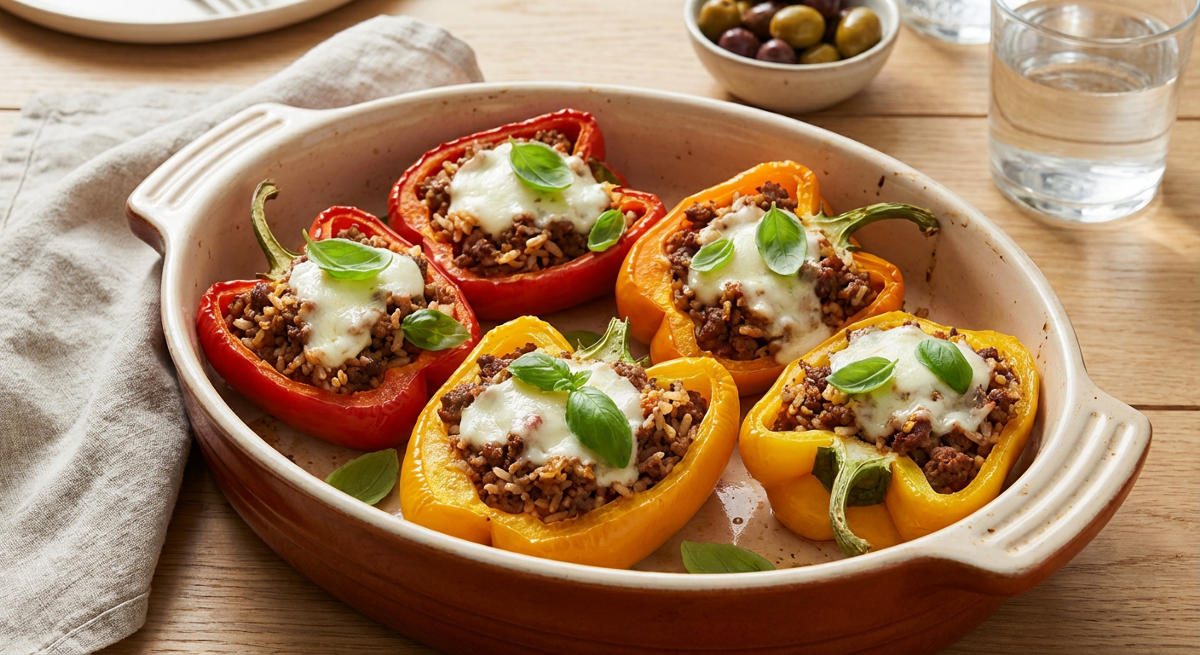 Gefüllte Paprika mit Mozzarella