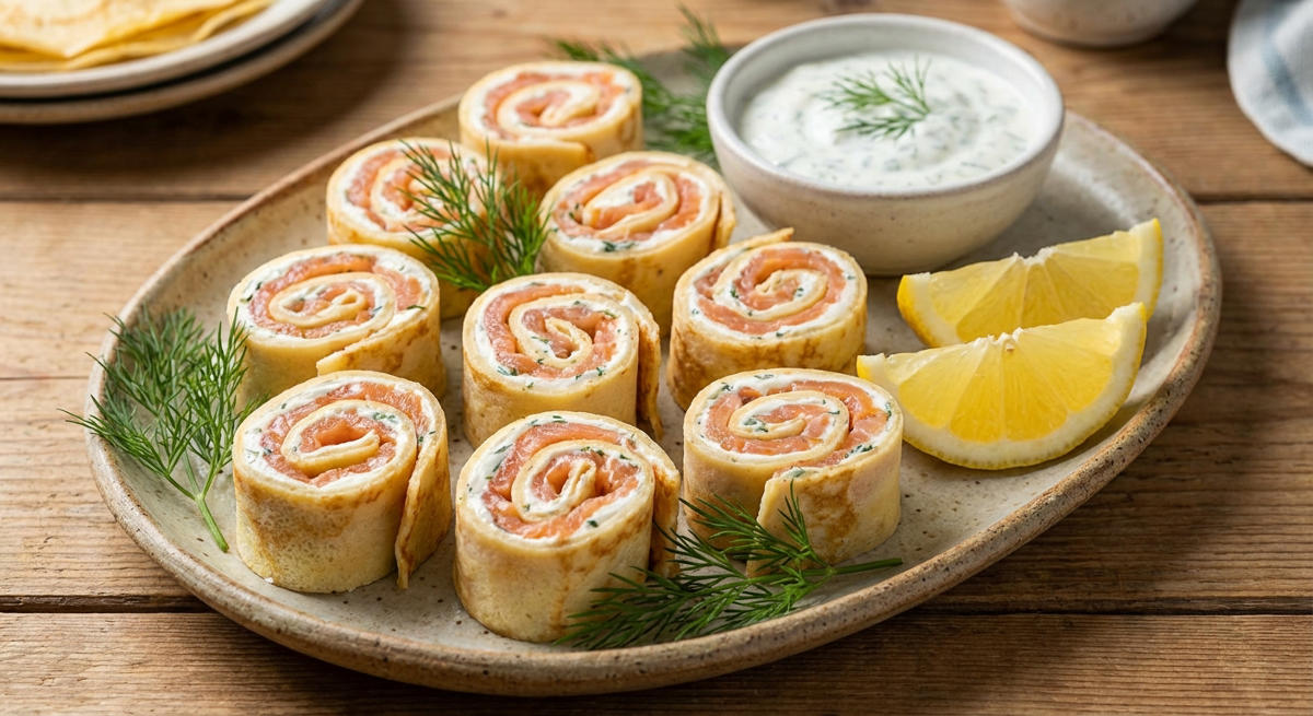 Lachs-Crêpes-Röllchen