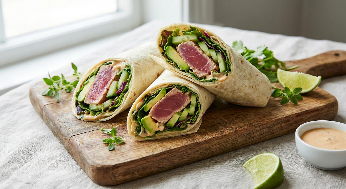 Frische Thunfisch Wraps