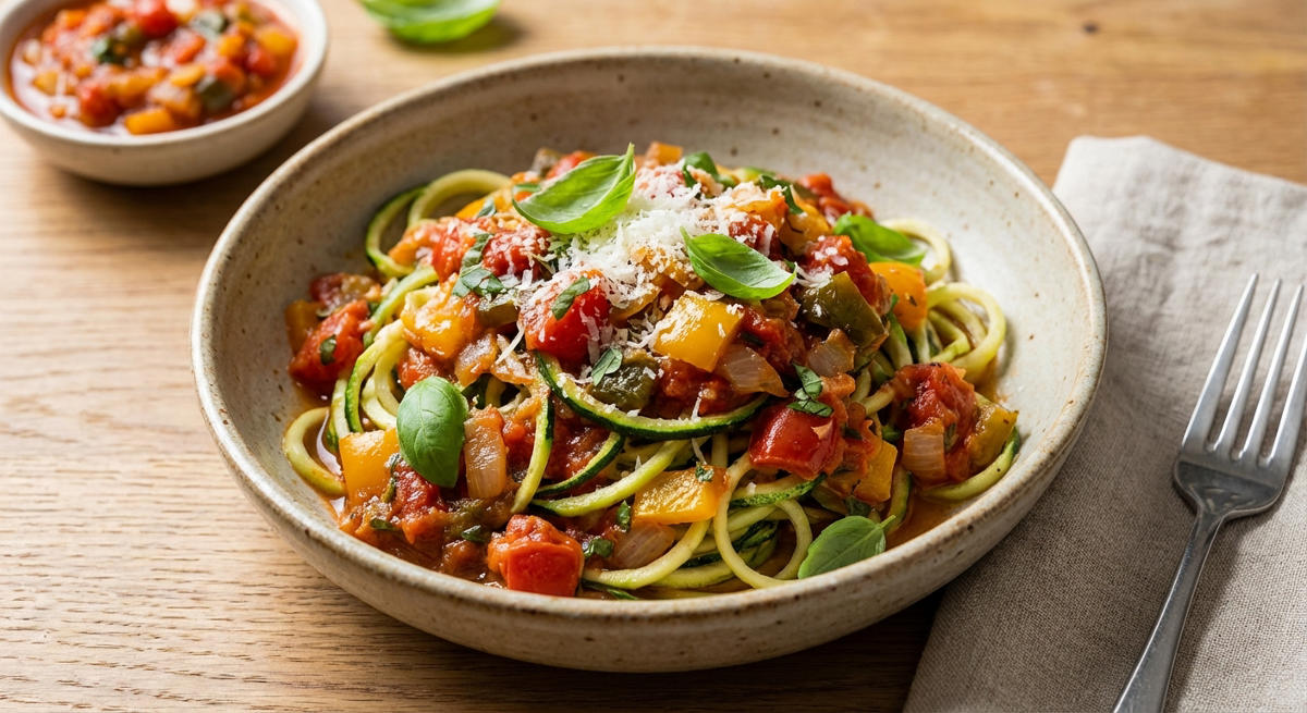 Zoodles mit Ofen-Gemüsesoße