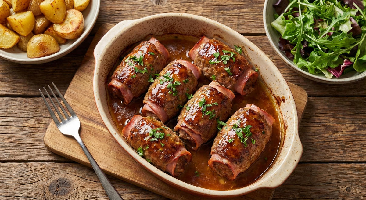 Paupiettes de jambon et de viande hachée