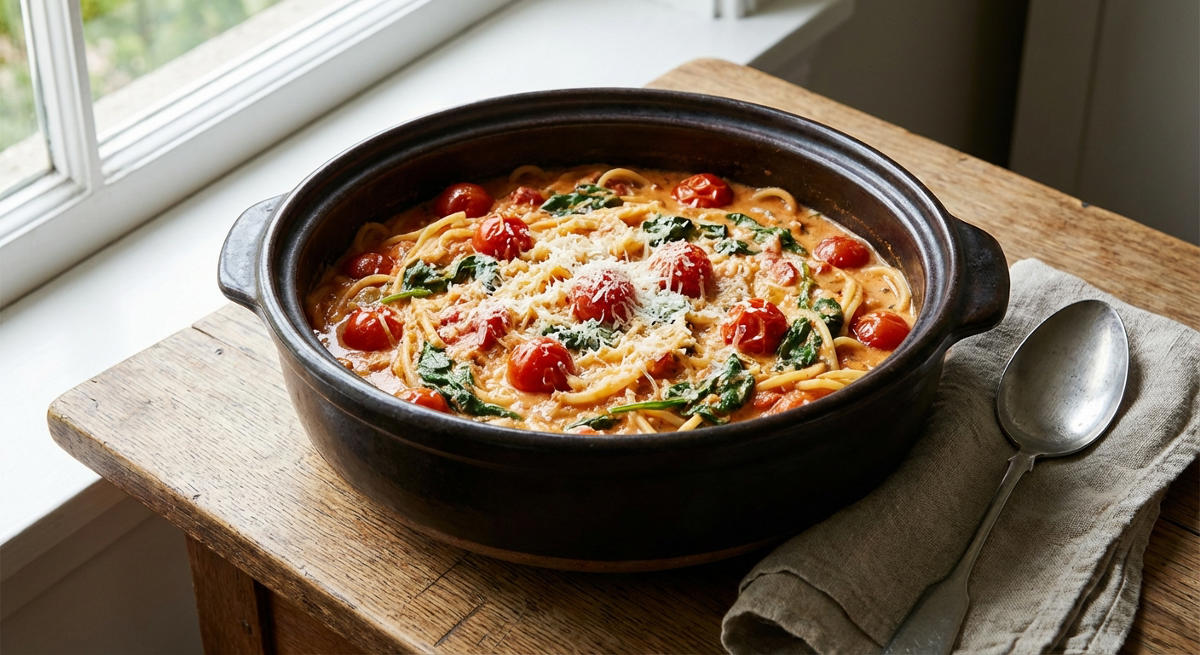 One-Pot Sahne-Tomaten-Nudeln