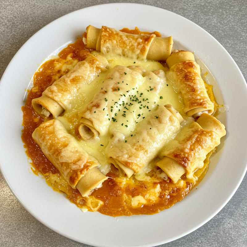 Schinkennudeln mit Käse überbacken