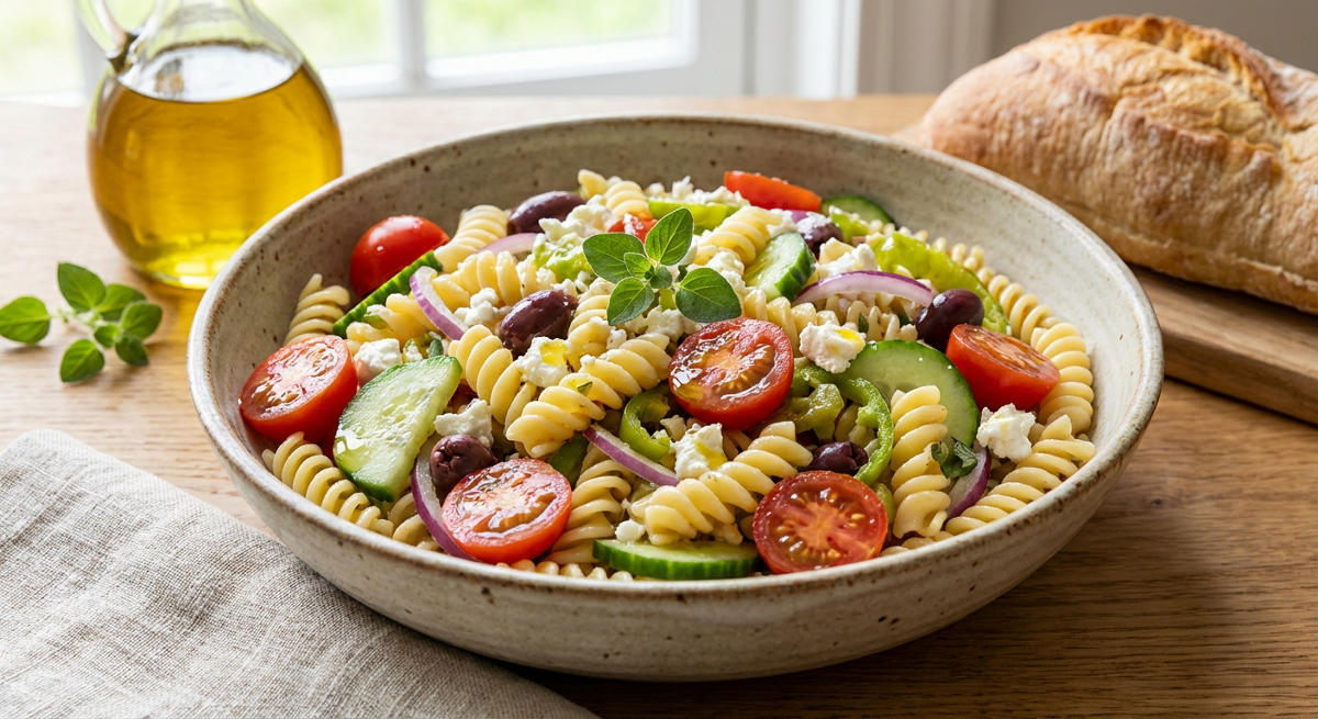 Griechischer Nudelsalat