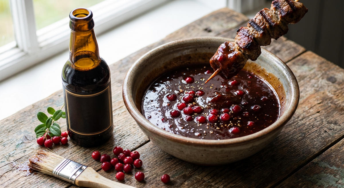 Preiselbeer-Schwarzbier-BBQ-Sauce