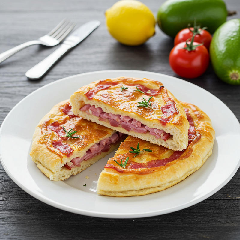 Flammkuchen mit Speck und Zwiebeln