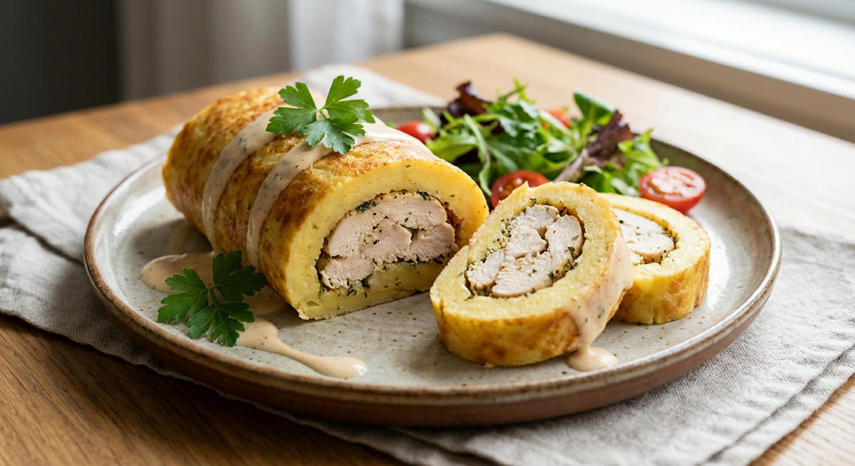 Kartoffelrolle mit Hähnchenbrust