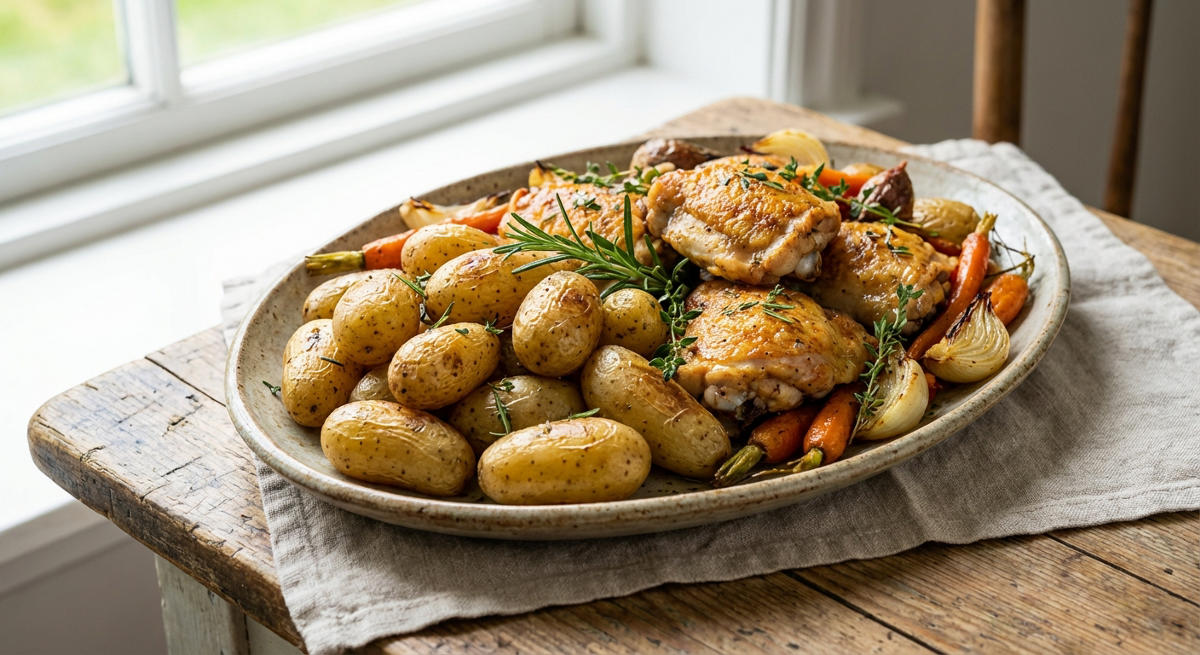 Drillingskartoffeln mit Hähnchen