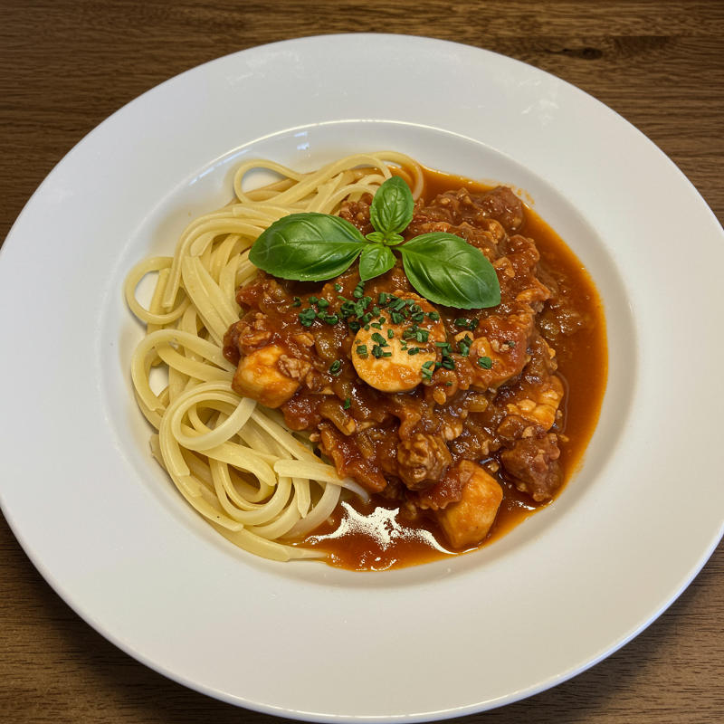 Rote-Linsen-Bolognese Vegan