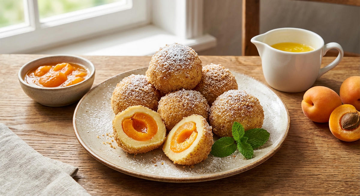 Marillenknödel aus Kartoffelteig