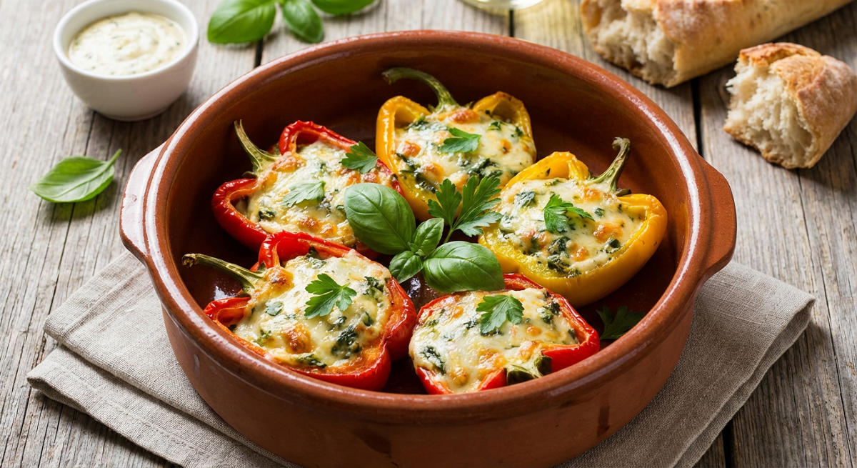 Gefüllte Paprika mit Käsefüllung