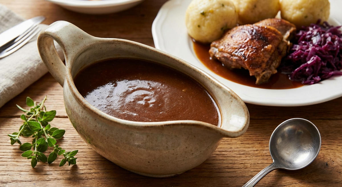 Dunkle Bratensauce