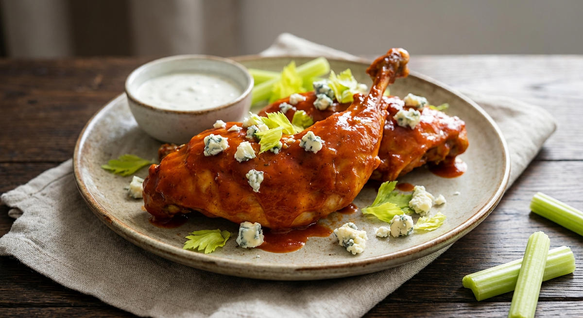 Kaninchenkeulen in Buffalo-Sauce