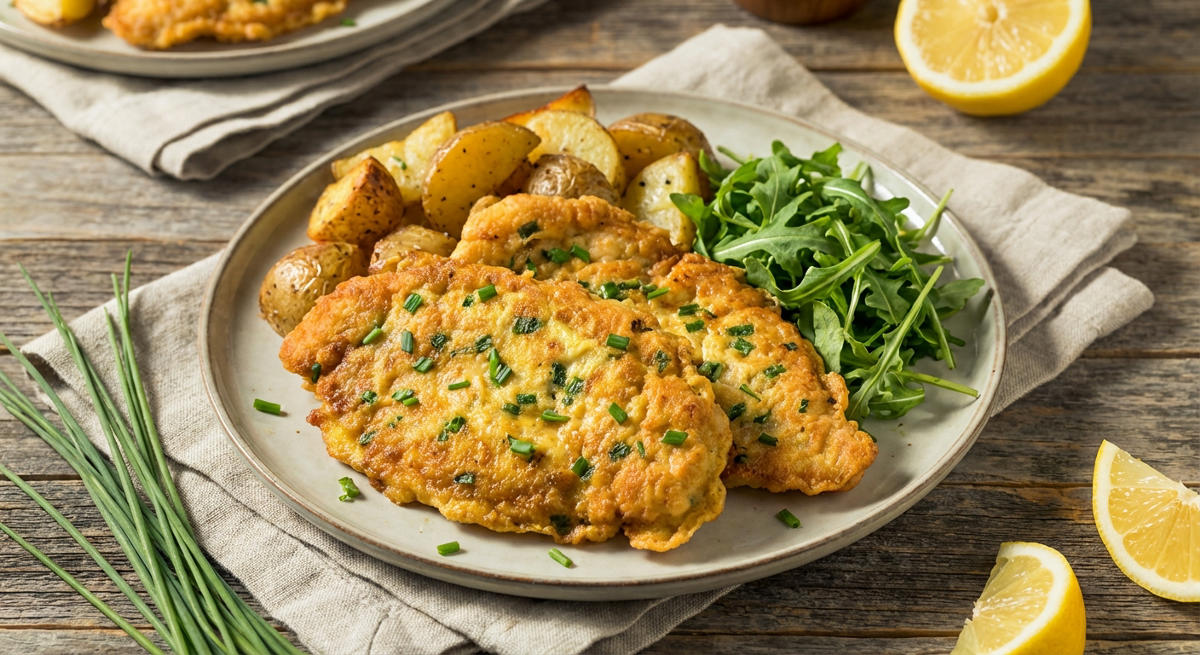 Hähnchen in Schnittlauch-Ei-Hülle