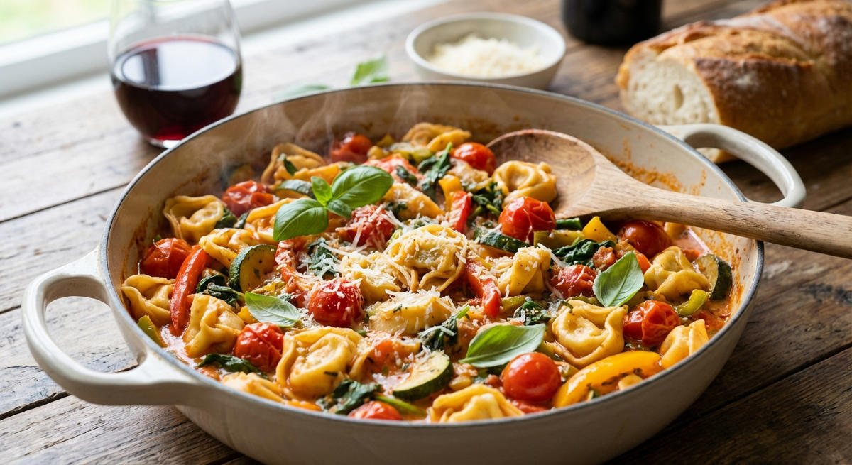 Vegetarische Tortellini-Pfanne