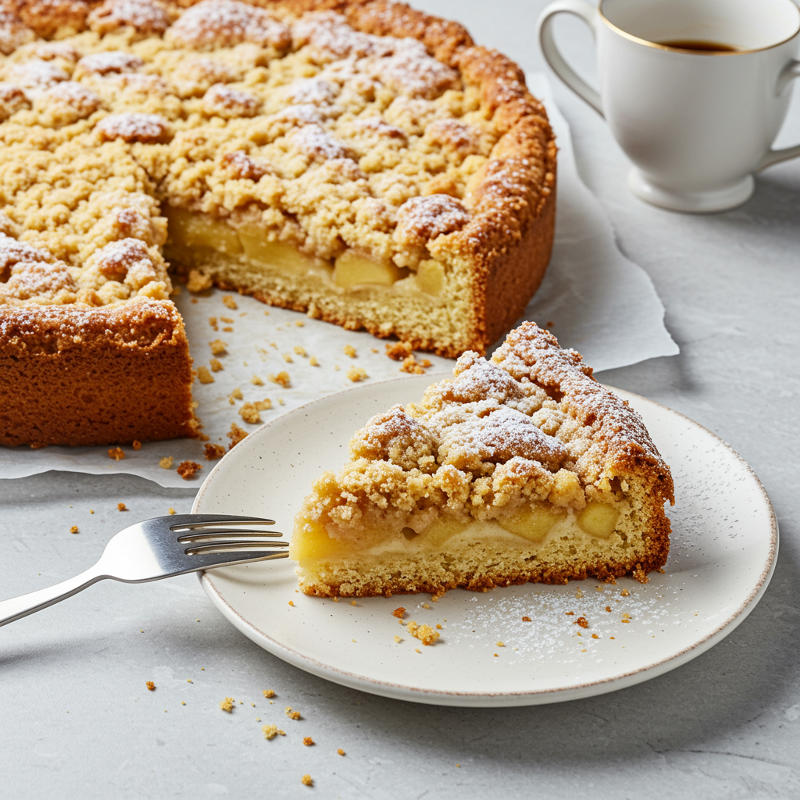 Runder Apfel-Streusel-Kuchen