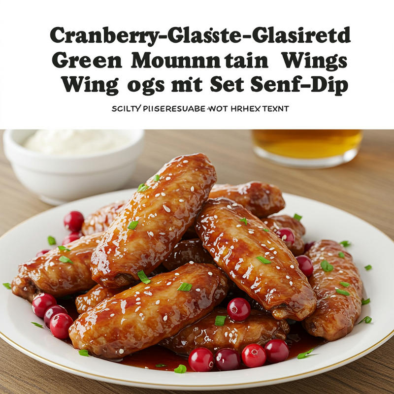 Cranberry-Glasierte Green Mountain Wings mit Senf-Dip