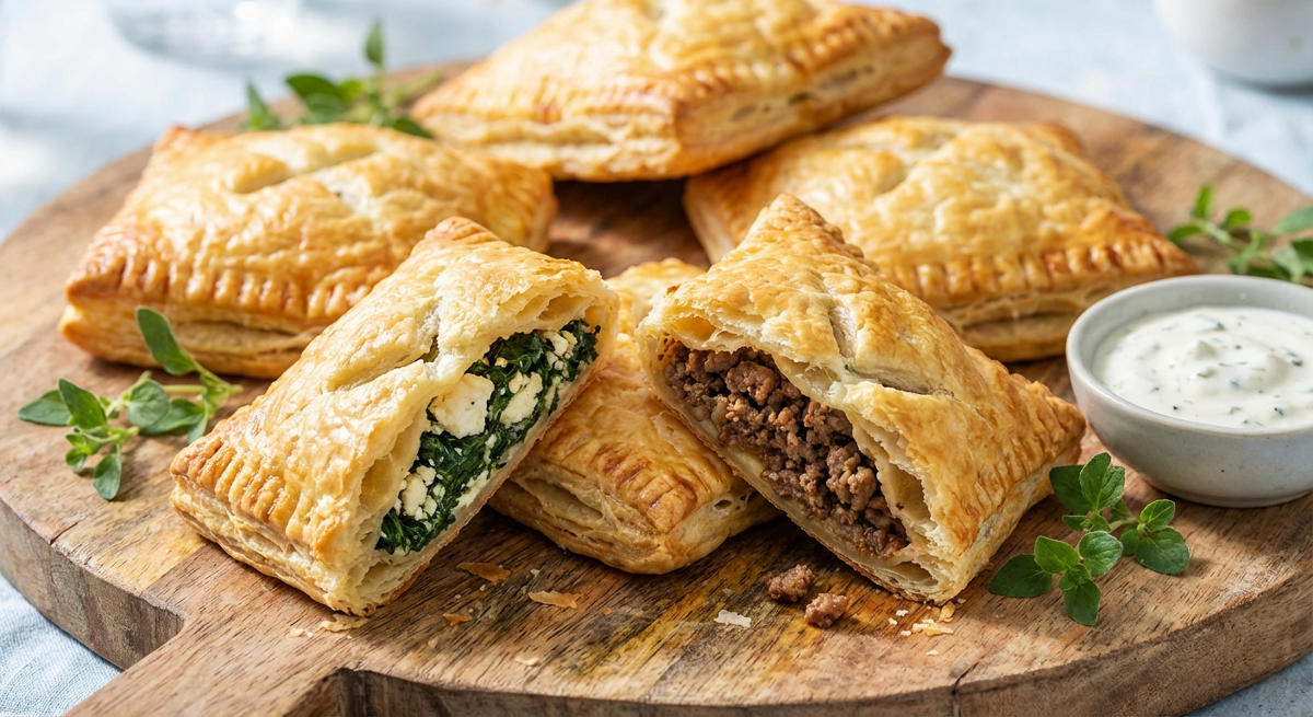 Herzhafte Blätterteigtaschen