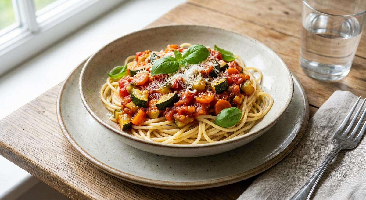 Tomatensauce mit Zucchini und Karotten
