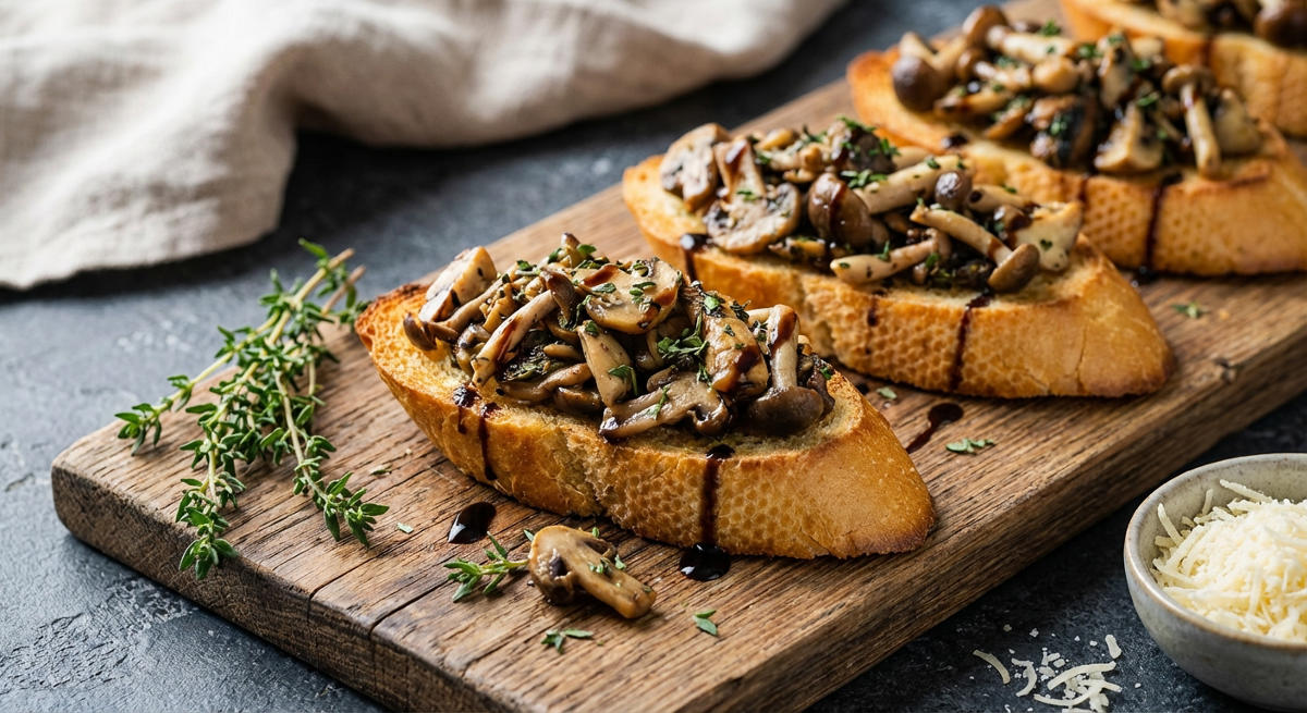 Knusprige Champignon Crostini