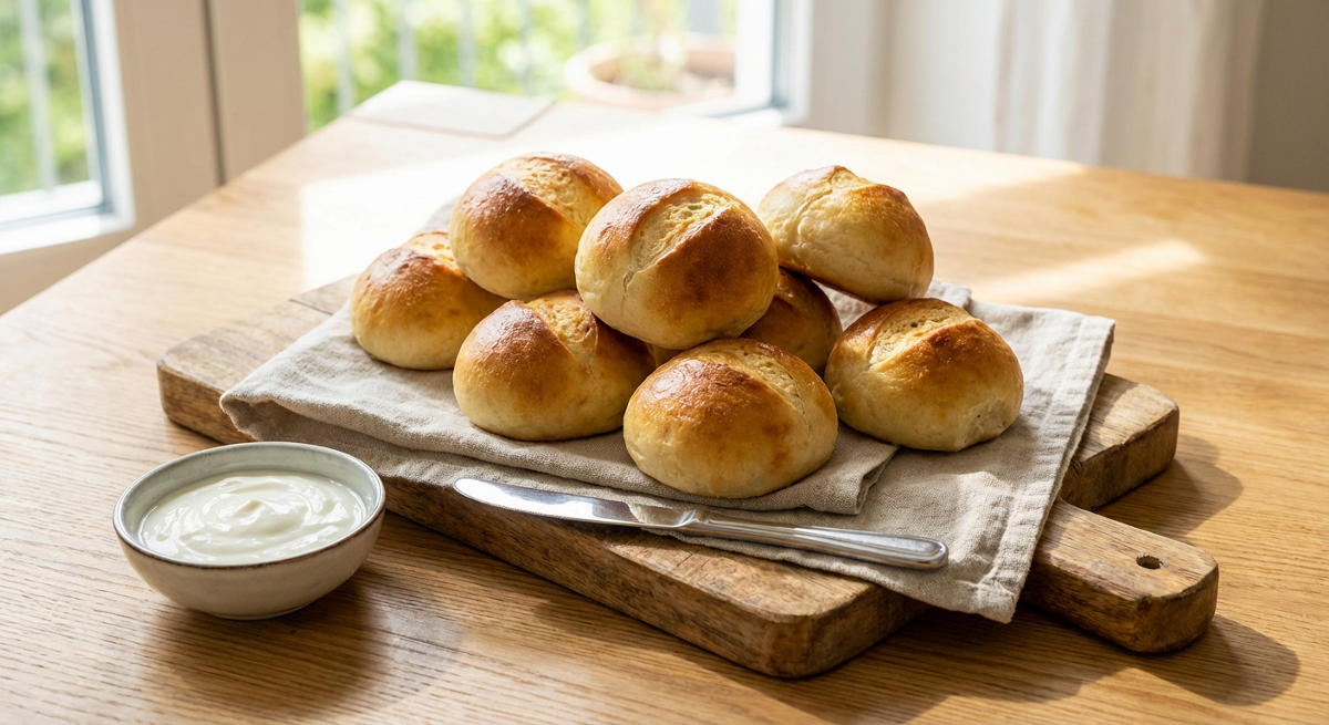 Einfache Joghurtbrötchen