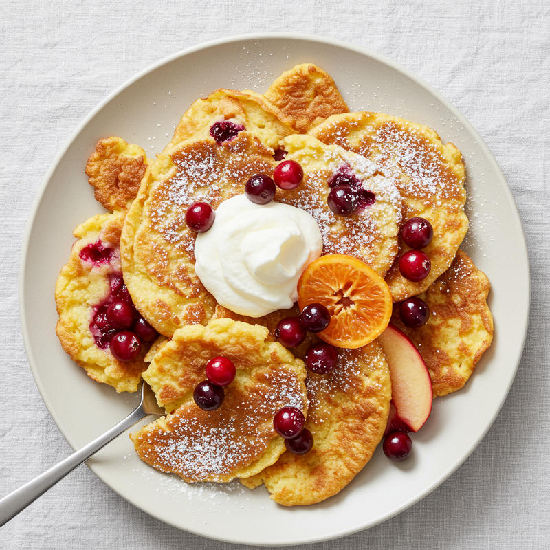 Kaiserschmarrn mit Rosinen, Gewürzäpfeln & Cranberries