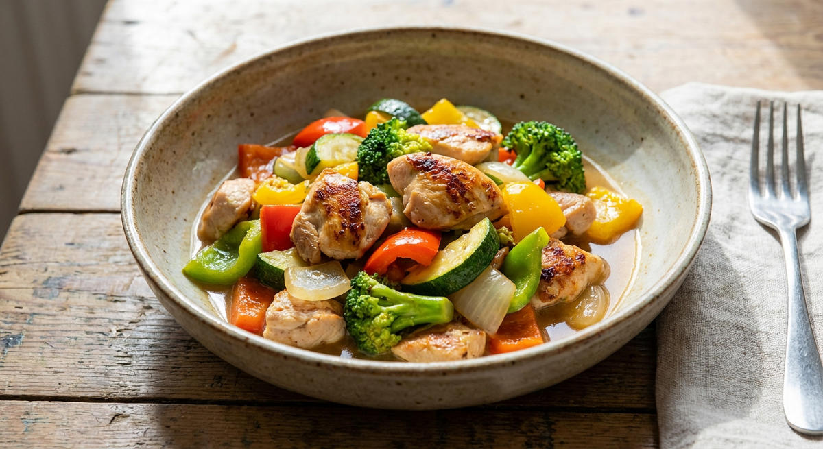 Low Carb Hähnchen-Gemüsepfanne