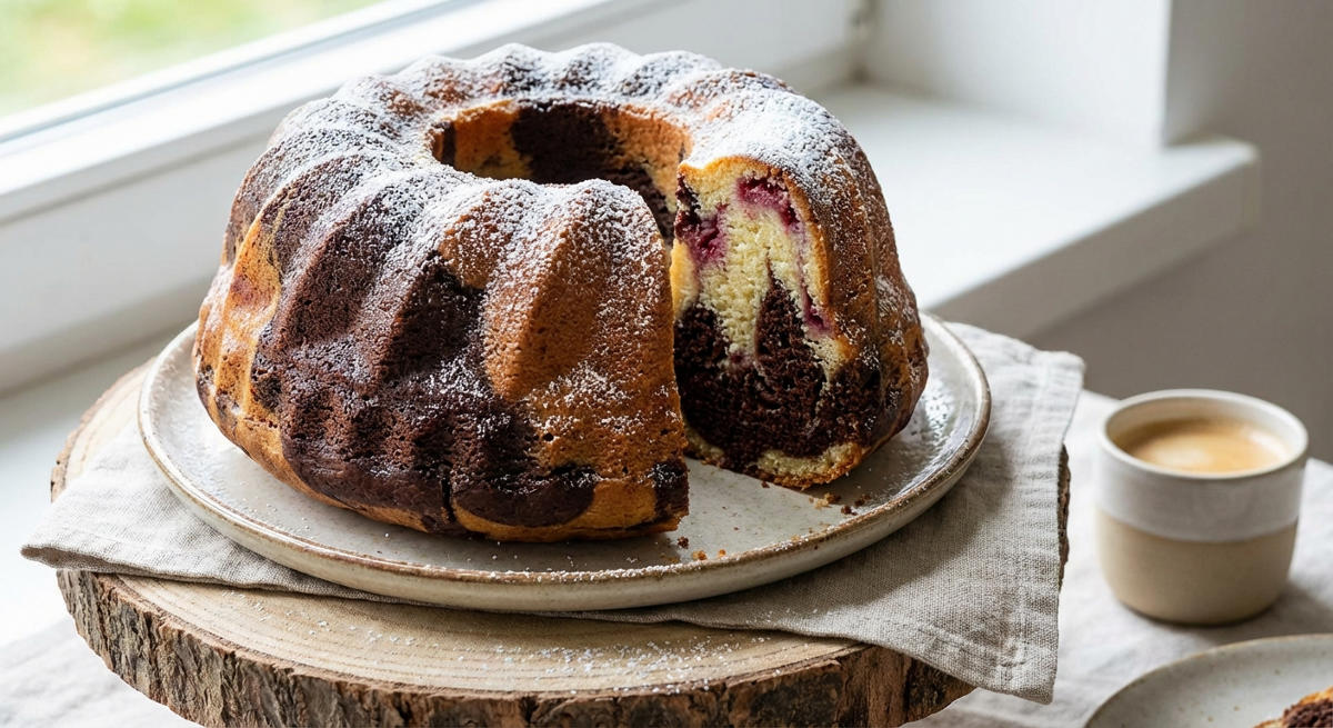 Gugelhupf mit drei Geschmacksrichtungen