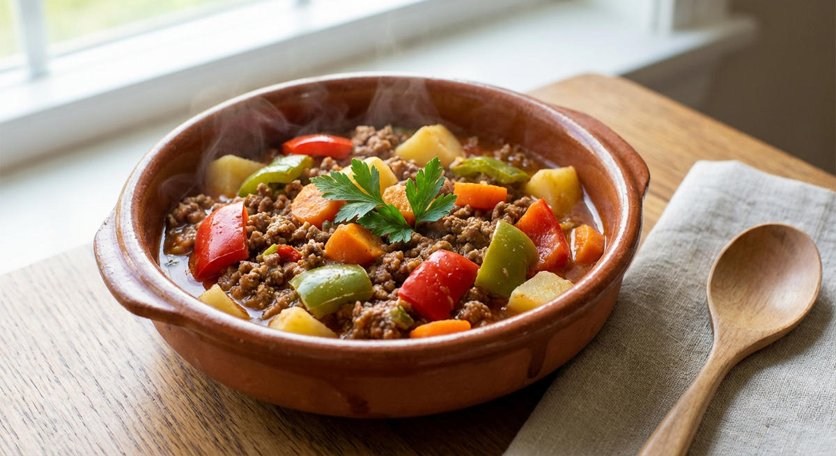Bauerntopf mit Hackfleisch und Paprika