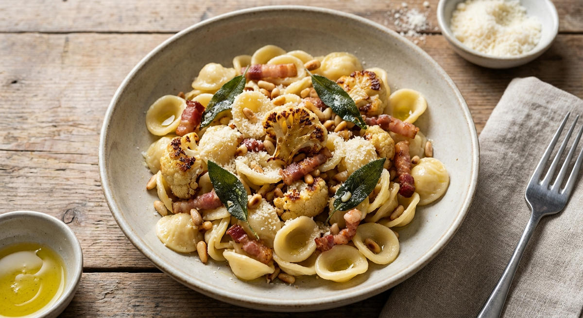 Winter Pasta mit geröstetem Blumenkohl