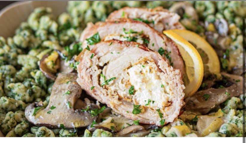 Hähnchenbrust gefüllt mit Feta und Bacon