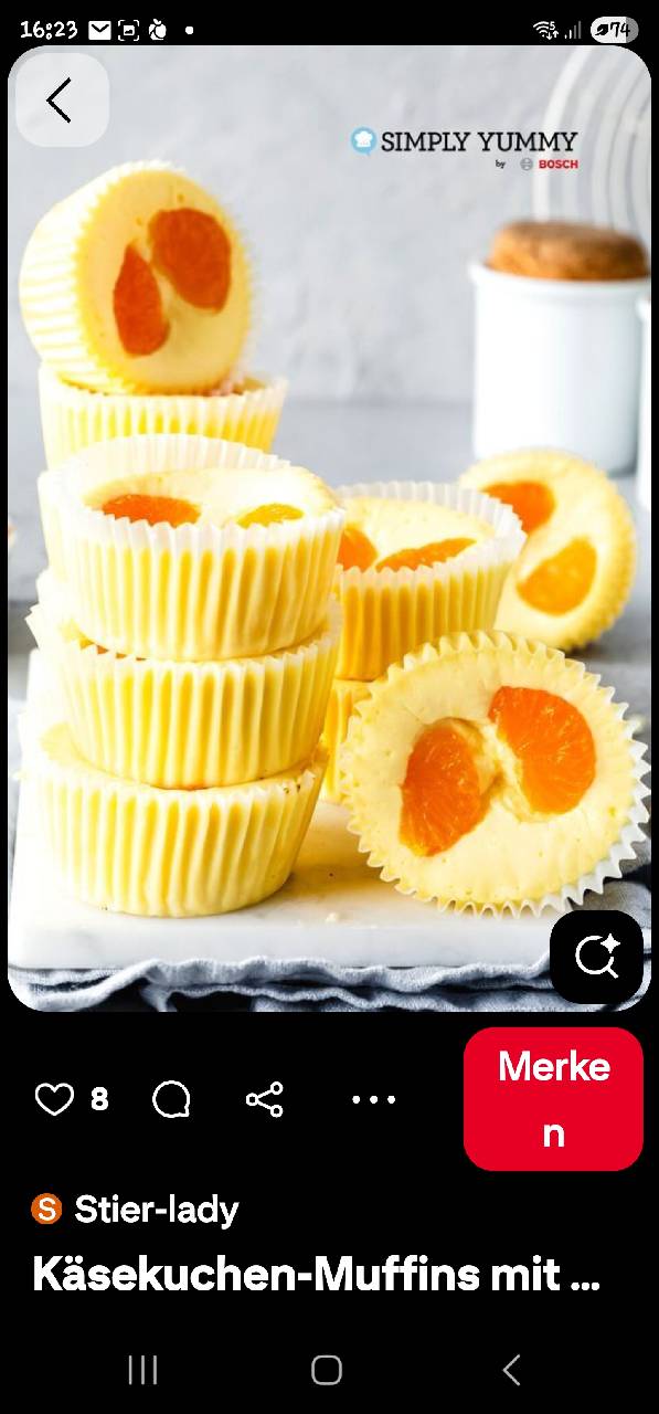 Käsekuchenmuffins mit Mandarinen