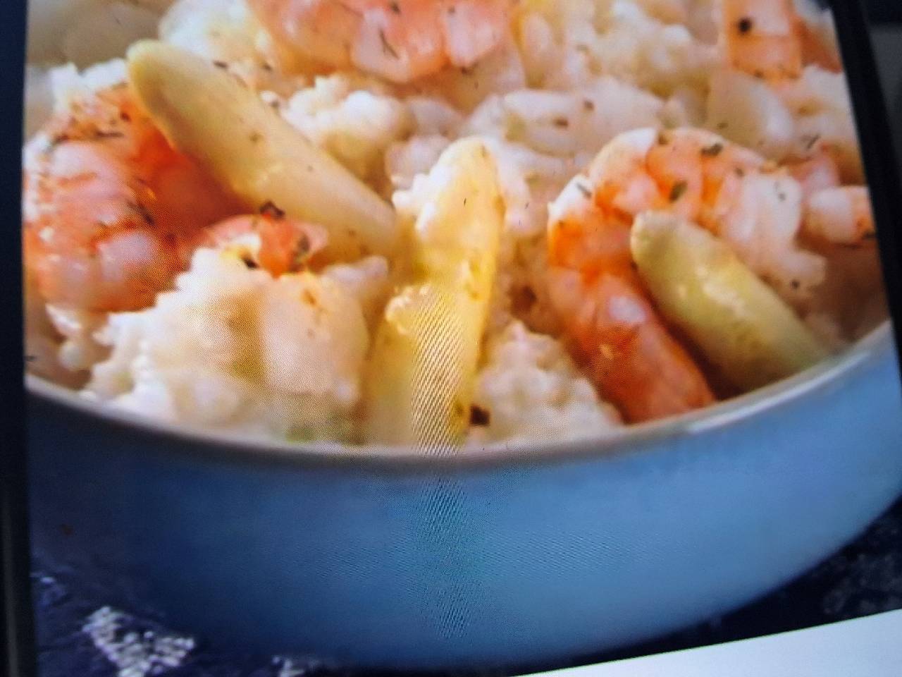 Spargel-Risotto mit Garnelen