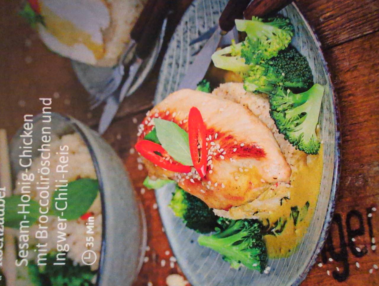 Chili-Ingwer-Couscous mit Hähnchen und Broccoli