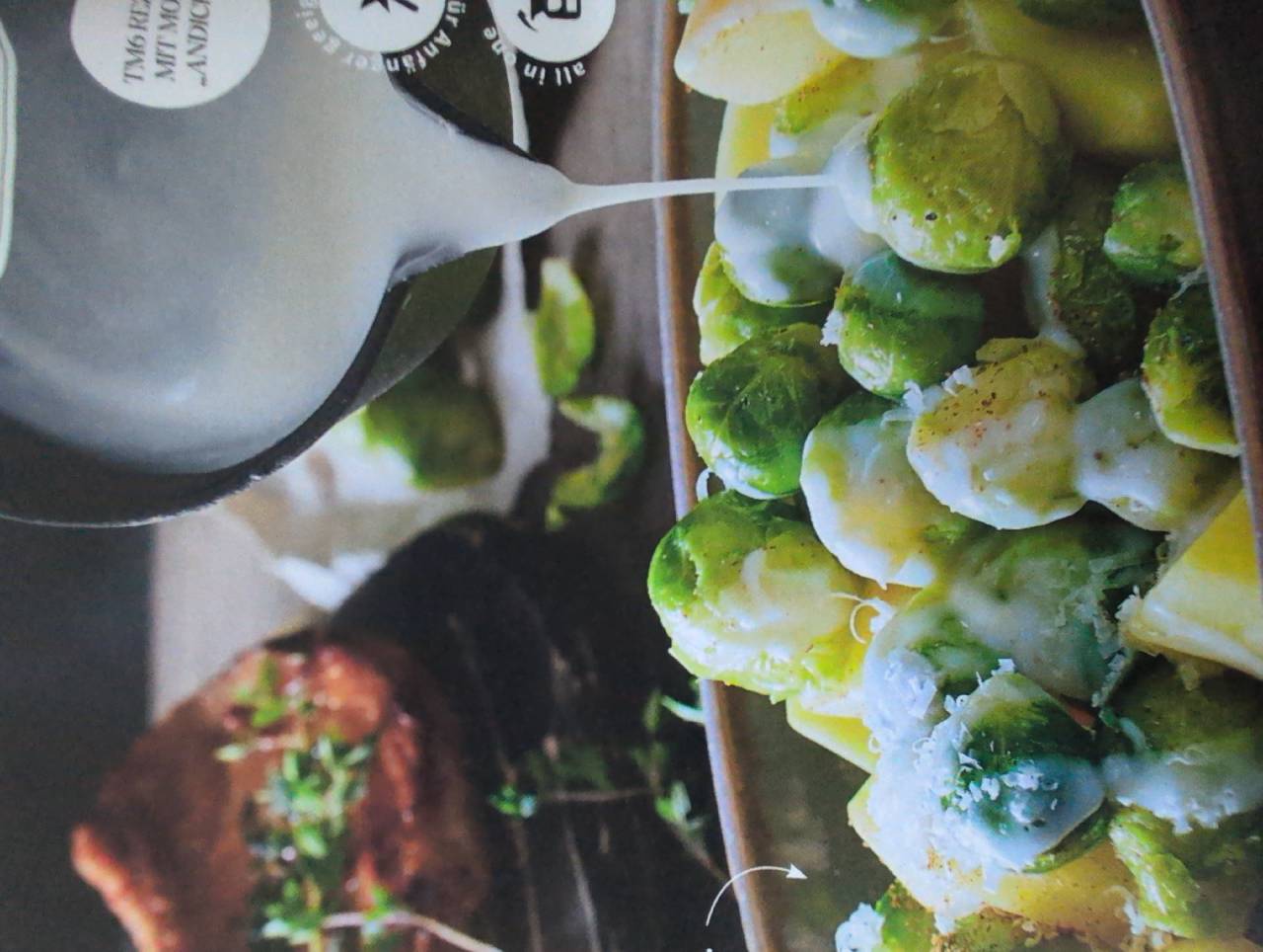 Rosenkohl mit Parmesansauce und Kartoffeln