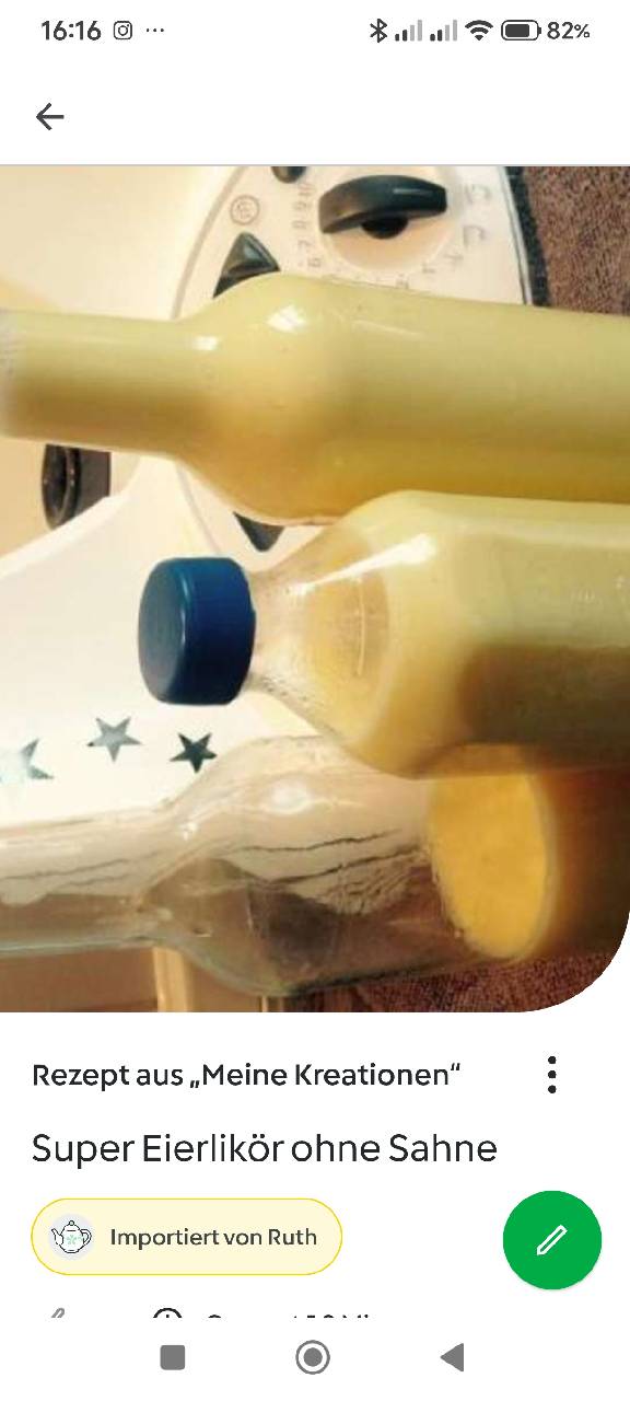 mein Eierlikör mit Milch