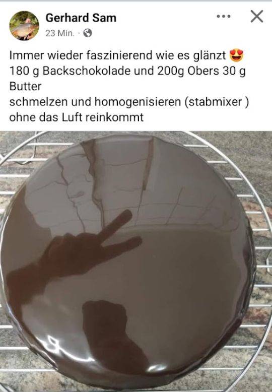 Glänzende Schokoladenglasur