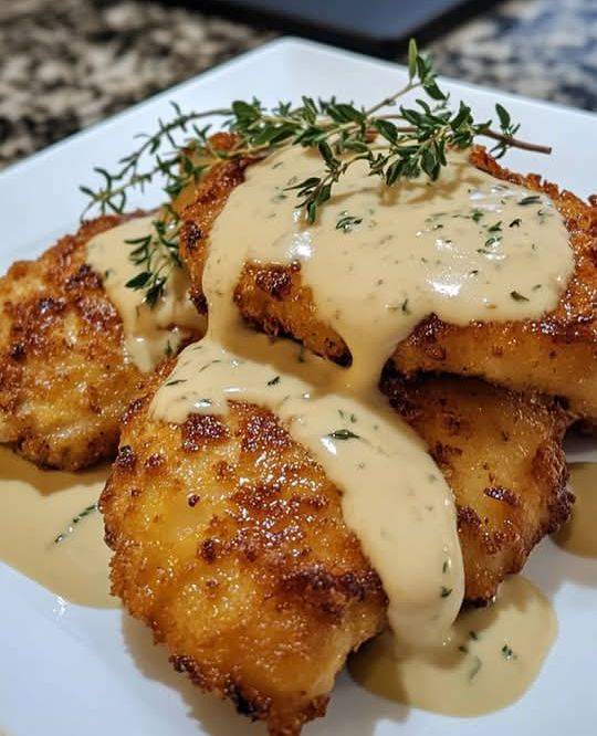 Knuspriges Hähnchen mit Kräuter-Knoblauch-Soße