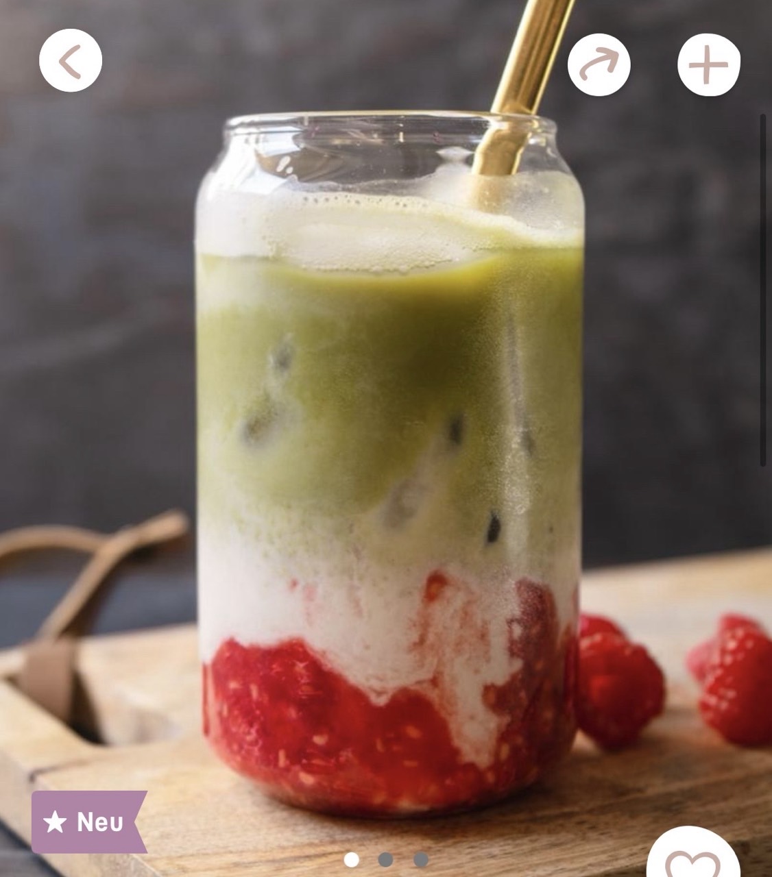 Himbeer-Matcha-Erfrischungsgetränk