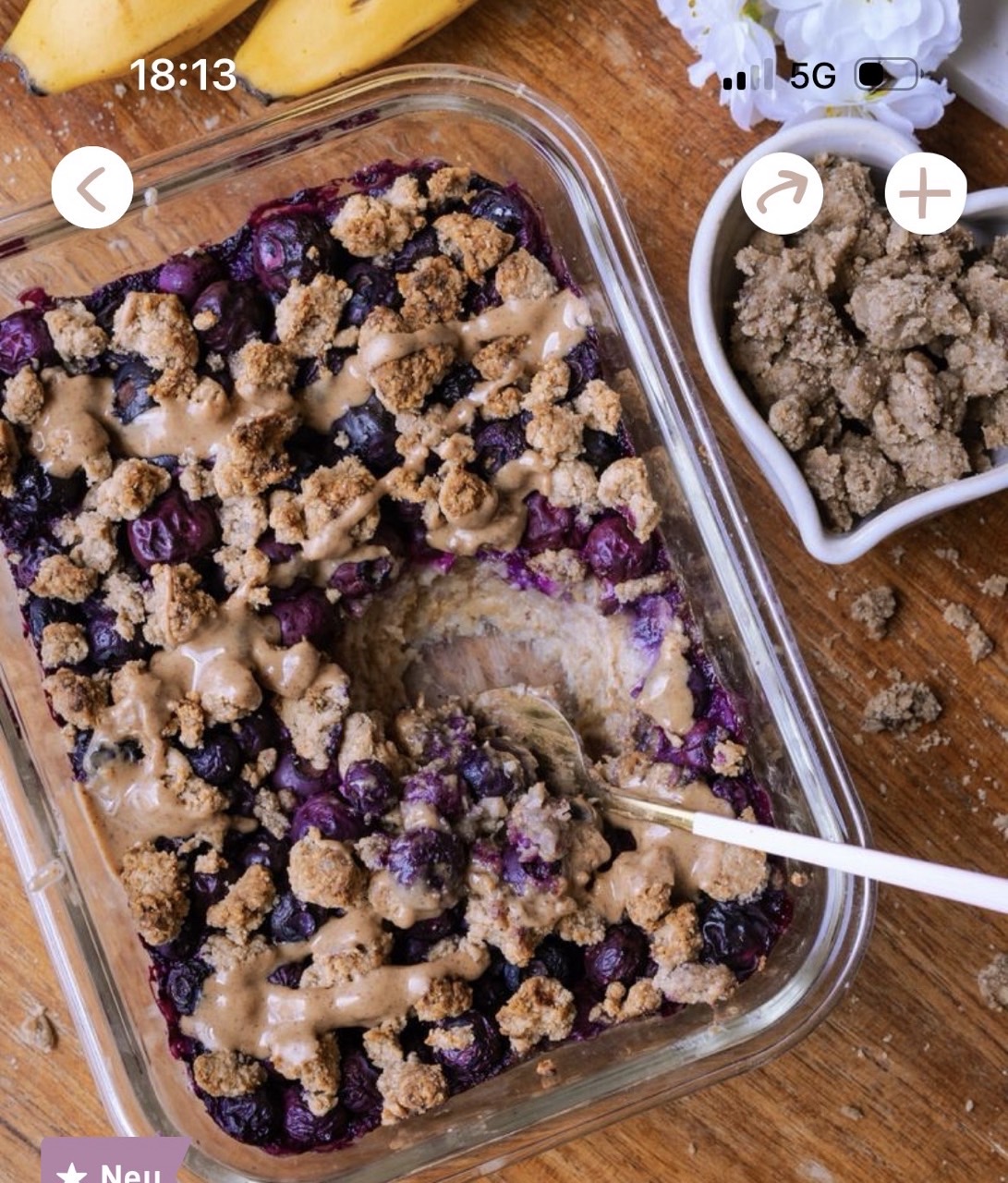 Gebackener Blaubeer-Porridge