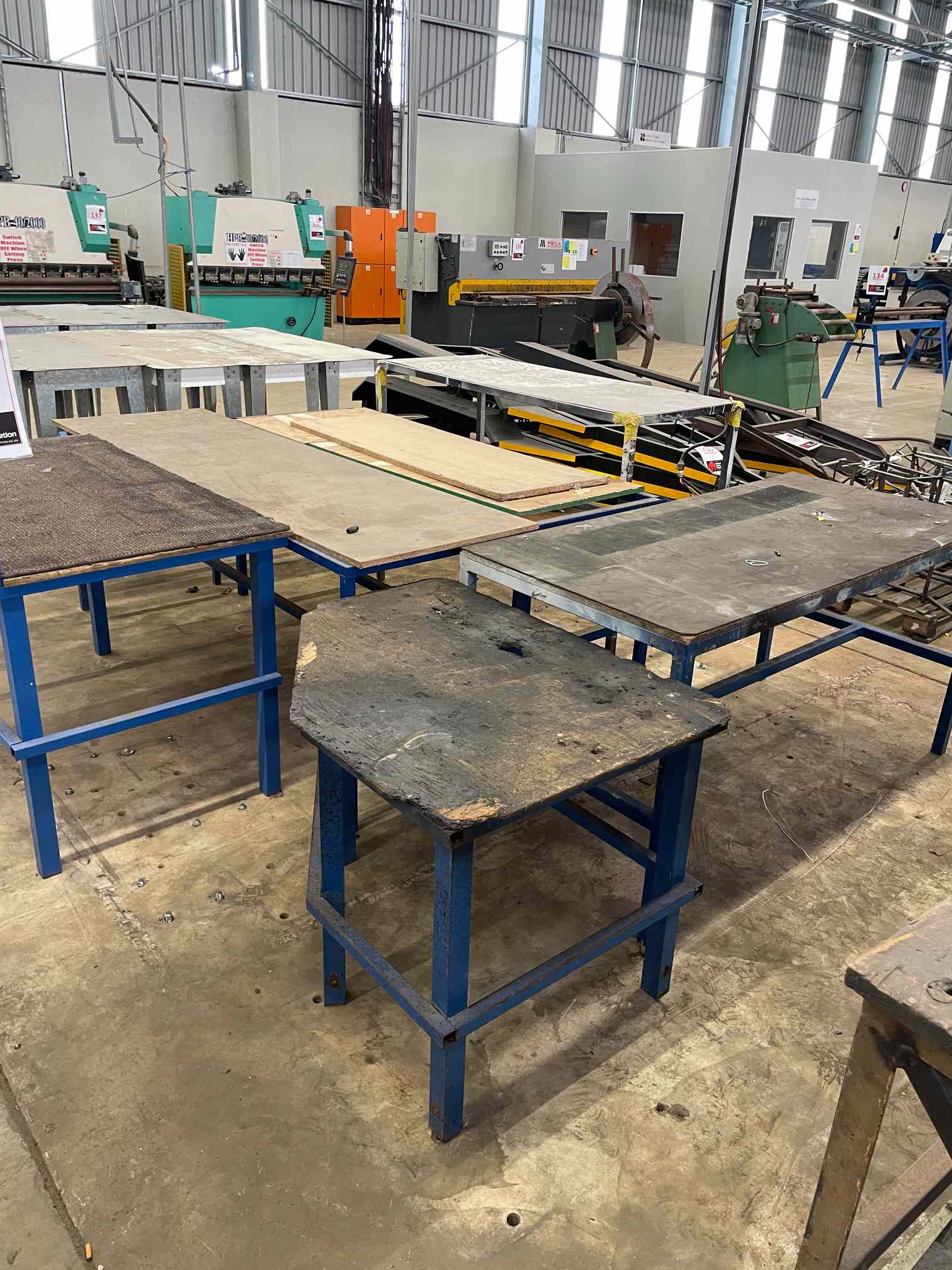 QTY STEEL WORKTABLES